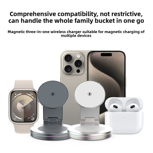 Three-in-one magnetic wireless charger