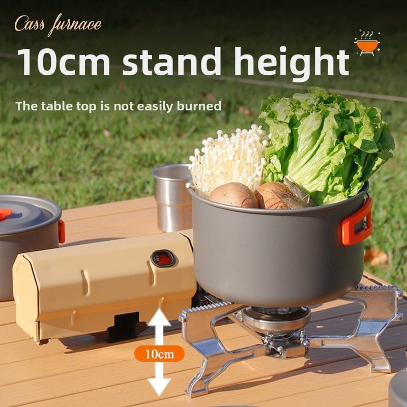 Card stove outdoor folding portable camping stove household cooking utensils gas stove fierce fire windproof cass magnetic stove