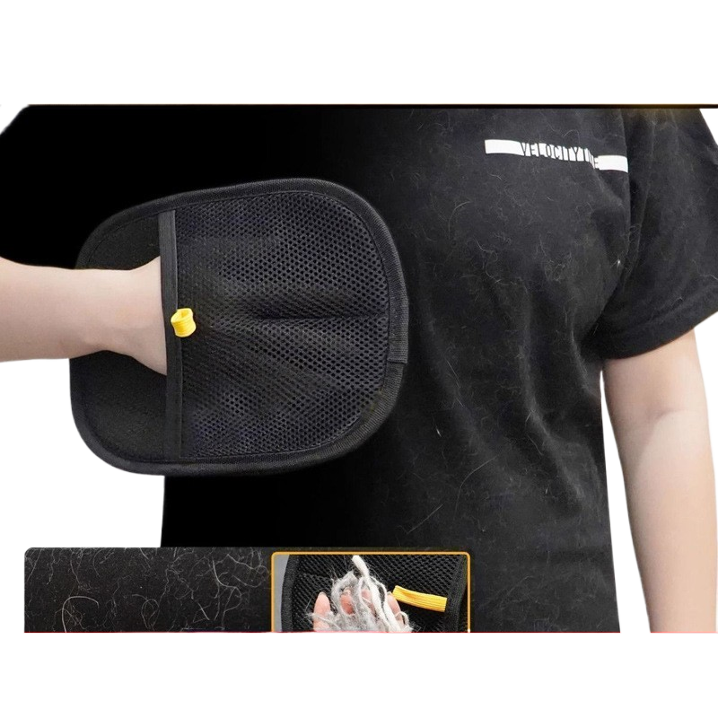 Bidirectional brush for pet electrostatic hair removal gloves