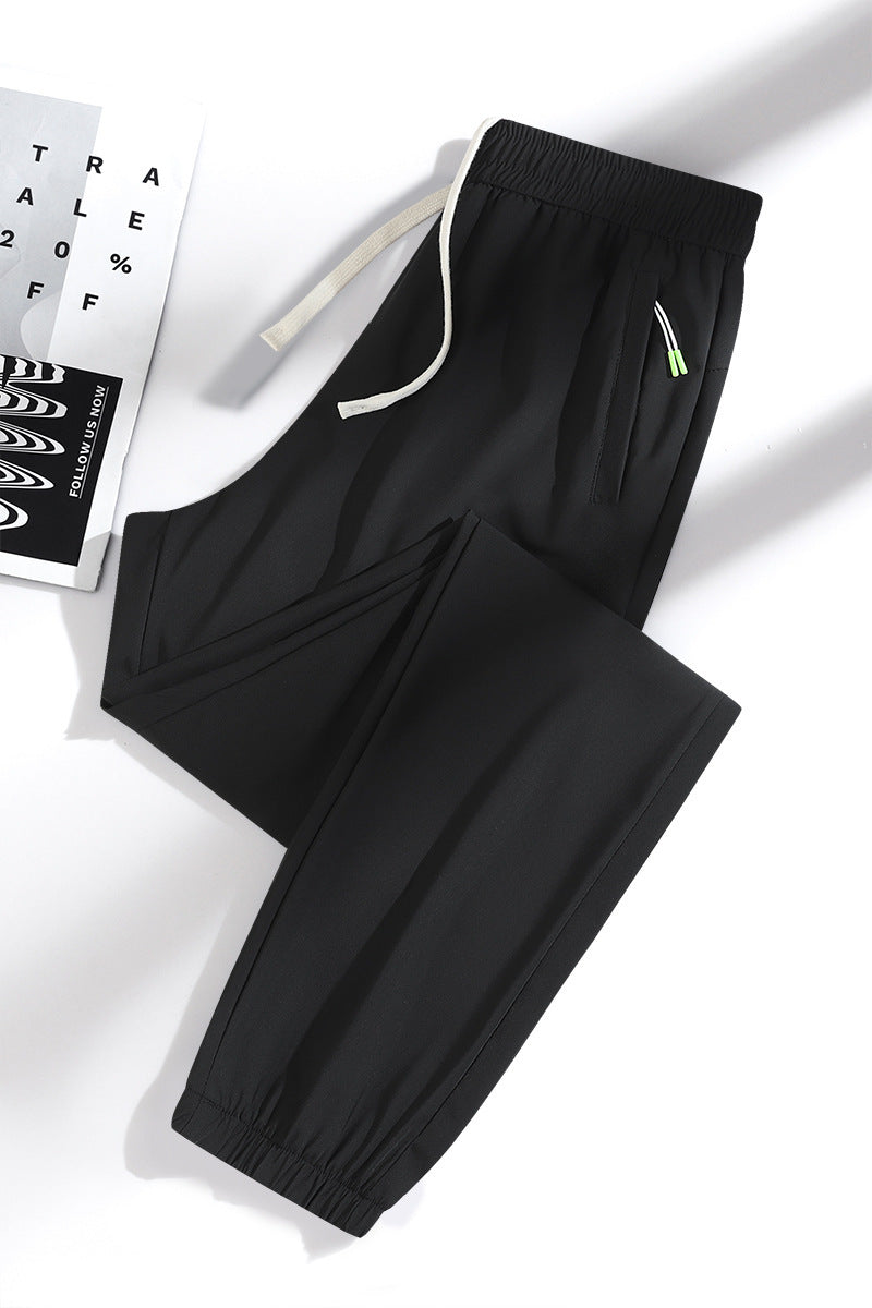 Men's And Women's Straight Ice Silk Sports Pants