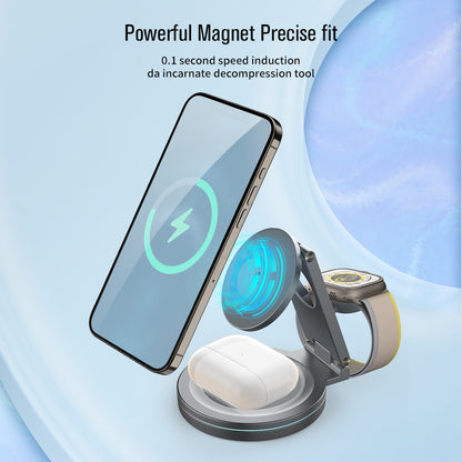 Three-in-one magnetic wireless charger