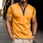 Fashion Short-sleeved Polo Shirt Summer Button V-neck T-shirt Tops