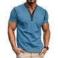 Fashion Short-sleeved Polo Shirt Summer Button V-neck T-shirt Tops