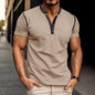 Fashion Short-sleeved Polo Shirt Summer Button V-neck T-shirt Tops