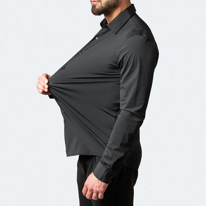 Full Elastic Force Non-ironing Men's Long-sleeved Shirt