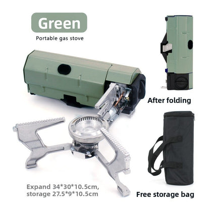 Card stove outdoor folding portable camping stove household cooking utensils gas stove fierce fire windproof cass magnetic stove