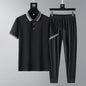 Summer Quick-drying Breathable Casual Long Pants Men's Polo Shirt Two-piece Suit