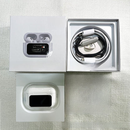 In-ear noise-cancelling wireless headphones with a screen