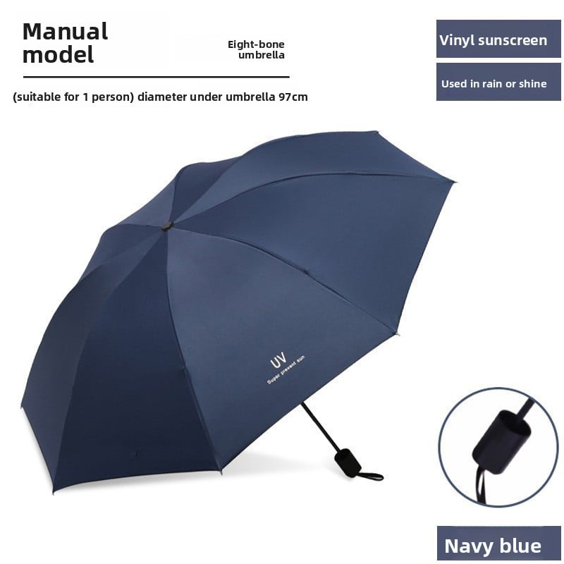 Uv Vinyl Sun Protection Parasol, Rain or Shine Umbrella