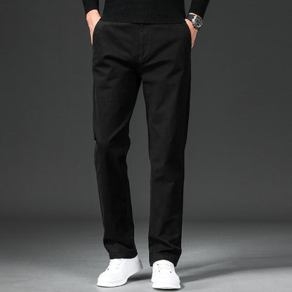 Fall Slim Fit Pencil Pants Thick Twill Cotton Casual Pants