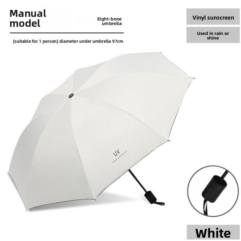 Uv Vinyl Sun Protection Parasol, Rain or Shine Umbrella