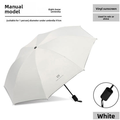 Uv Vinyl Sun Protection Parasol, Rain or Shine Umbrella