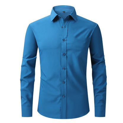 Full Elastic Force Non-ironing Men's Long-sleeved Shirt