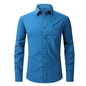 Full Elastic Force Non-ironing Men's Long-sleeved Shirt