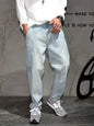 Fashionable All-match Light Blue Jeans For Men