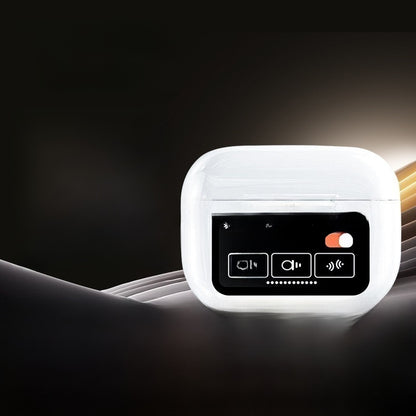 In-ear noise-cancelling wireless headphones with a screen