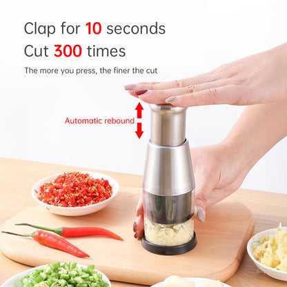 Stainless Steel Manual Kitchen Chopper (for garlic, ginger, herbs, nuts)