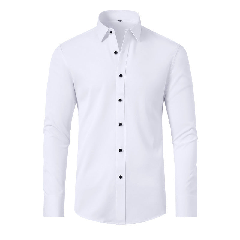 Full Elastic Force Non-ironing Men's Long-sleeved Shirt