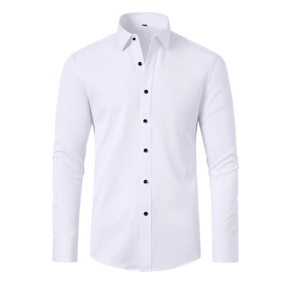 Full Elastic Force Non-ironing Men's Long-sleeved Shirt
