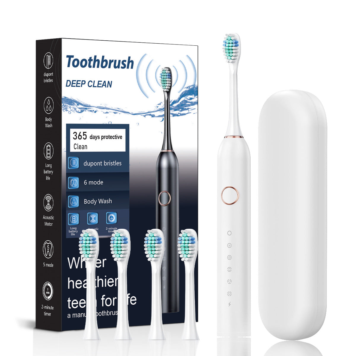 Rechargeable 6-Speed Electric Toothbrush