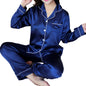 Women's Ice Silk Long Sleeve Home Pajama Set