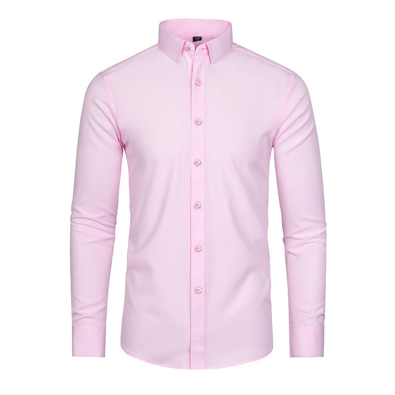 Full Elastic Force Non-ironing Men's Long-sleeved Shirt