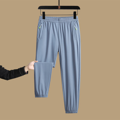 Men's And Women's Straight Ice Silk Sports Pants