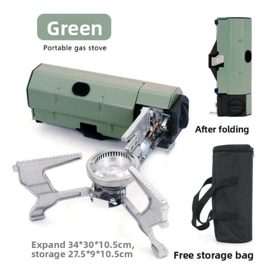 Card stove outdoor folding portable camping stove household cooking utensils gas stove fierce fire windproof cass magnetic stove