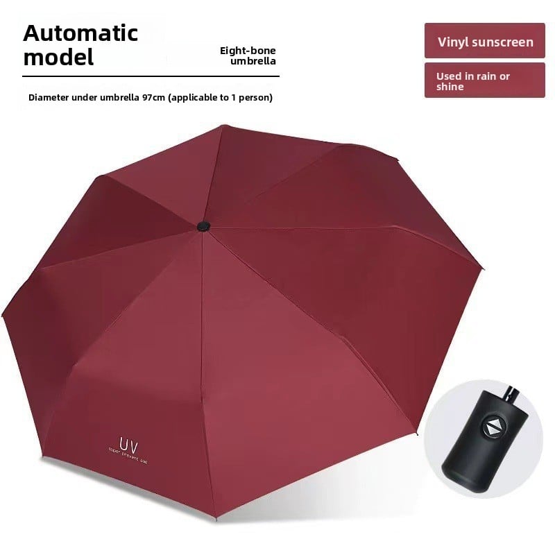Uv Vinyl Sun Protection Parasol, Rain or Shine Umbrella