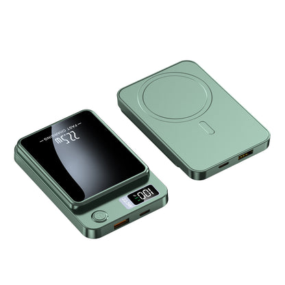 Magnetic wireless fast-charging portable battery