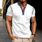 Fashion Short-sleeved Polo Shirt Summer Button V-neck T-shirt Tops