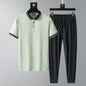 Summer Quick-drying Breathable Casual Long Pants Men's Polo Shirt Two-piece Suit