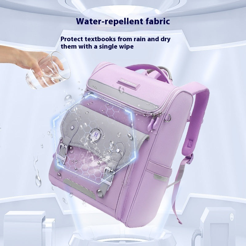 Primary School Students Grade One Two Three To Six Children Burden Relief Spine Protection Super Lightweight Backpack