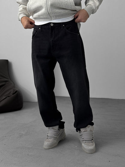 JEANS loose wide leg straight pants men