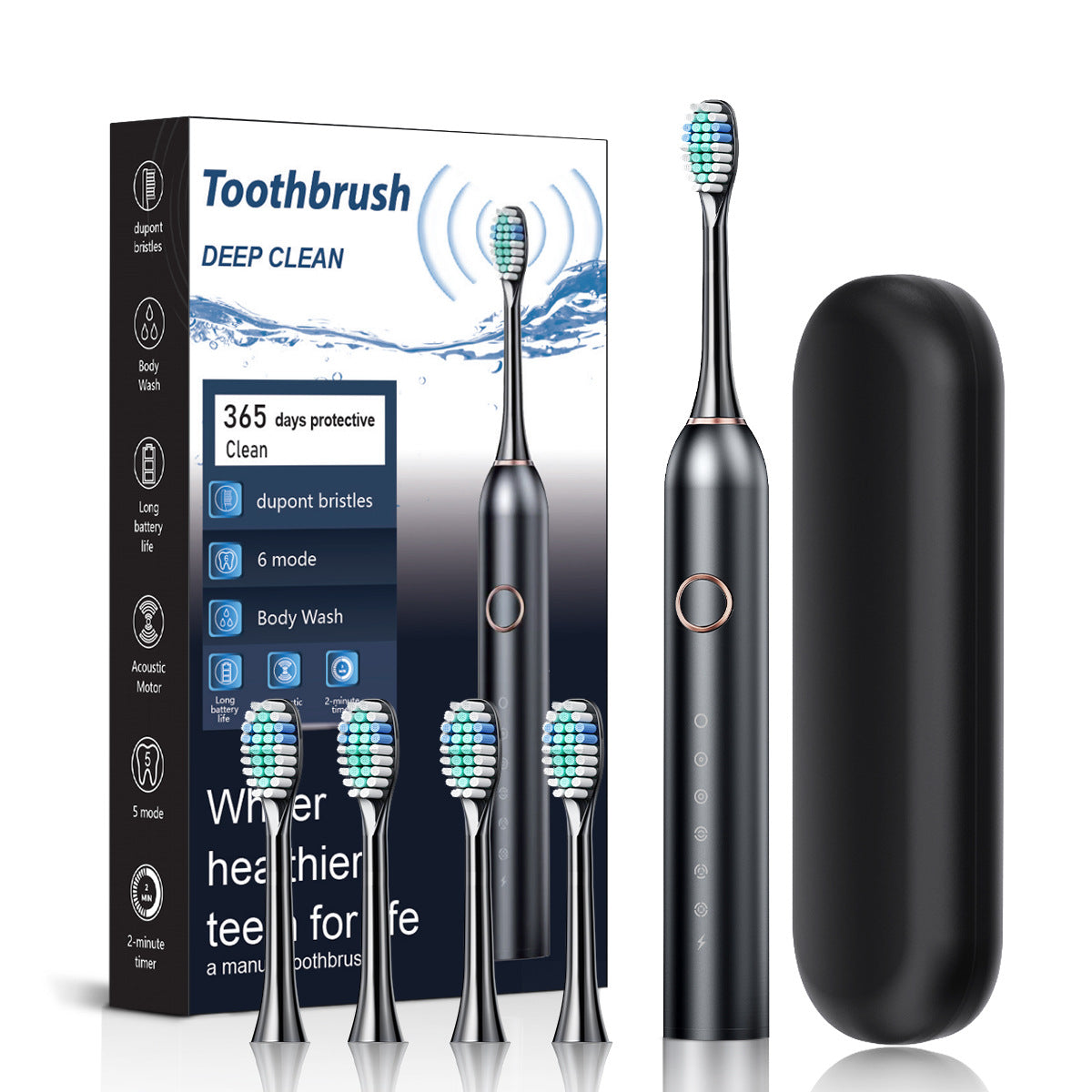 Rechargeable 6-Speed Electric Toothbrush
