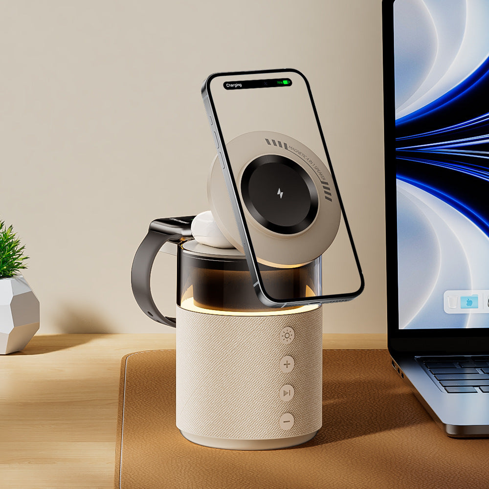 Household Desk Bluetooth Three-in-one Wireless Magnetic Charger