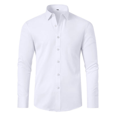 Full Elastic Force Non-ironing Men's Long-sleeved Shirt