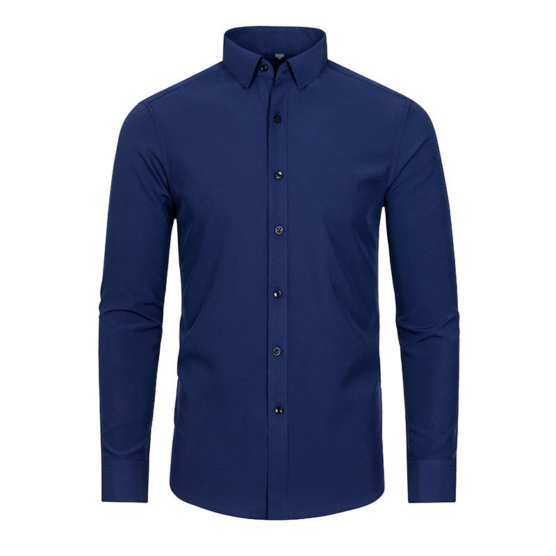 Full Elastic Force Non-ironing Men's Long-sleeved Shirt