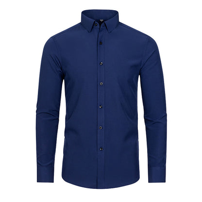 Full Elastic Force Non-ironing Men's Long-sleeved Shirt