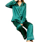 Women's Ice Silk Long Sleeve Home Pajama Set
