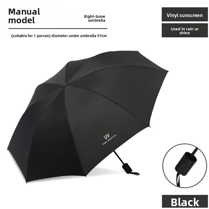 Uv Vinyl Sun Protection Parasol, Rain or Shine Umbrella