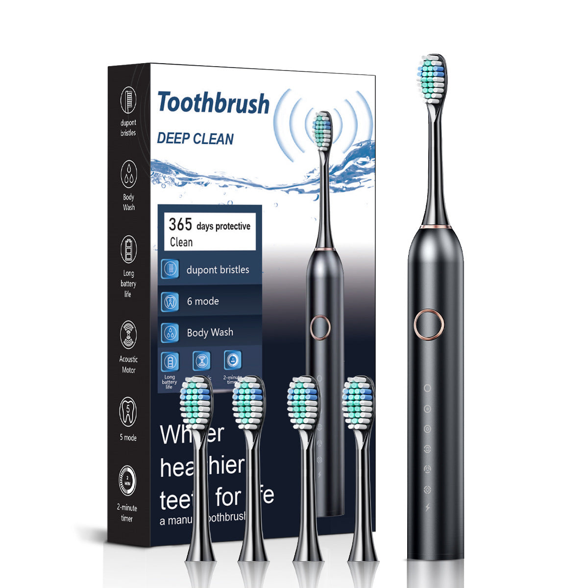 Rechargeable 6-Speed Electric Toothbrush