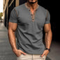 Fashion Short-sleeved Polo Shirt Summer Button V-neck T-shirt Tops