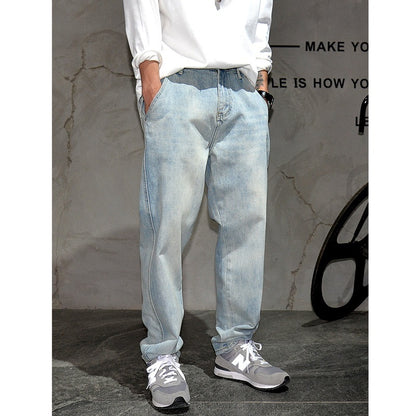 Fashionable All-match Light Blue Jeans For Men