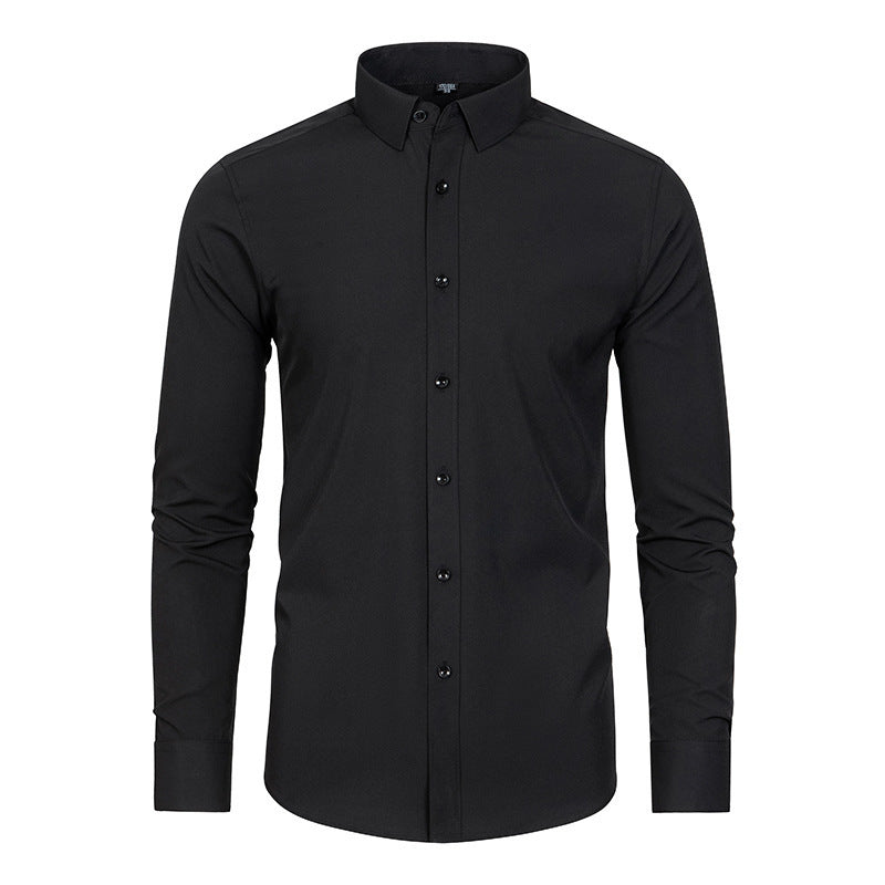 Full Elastic Force Non-ironing Men's Long-sleeved Shirt