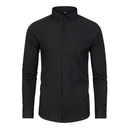 Full Elastic Force Non-ironing Men's Long-sleeved Shirt