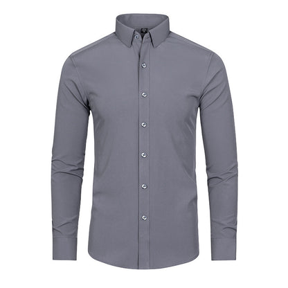 Full Elastic Force Non-ironing Men's Long-sleeved Shirt