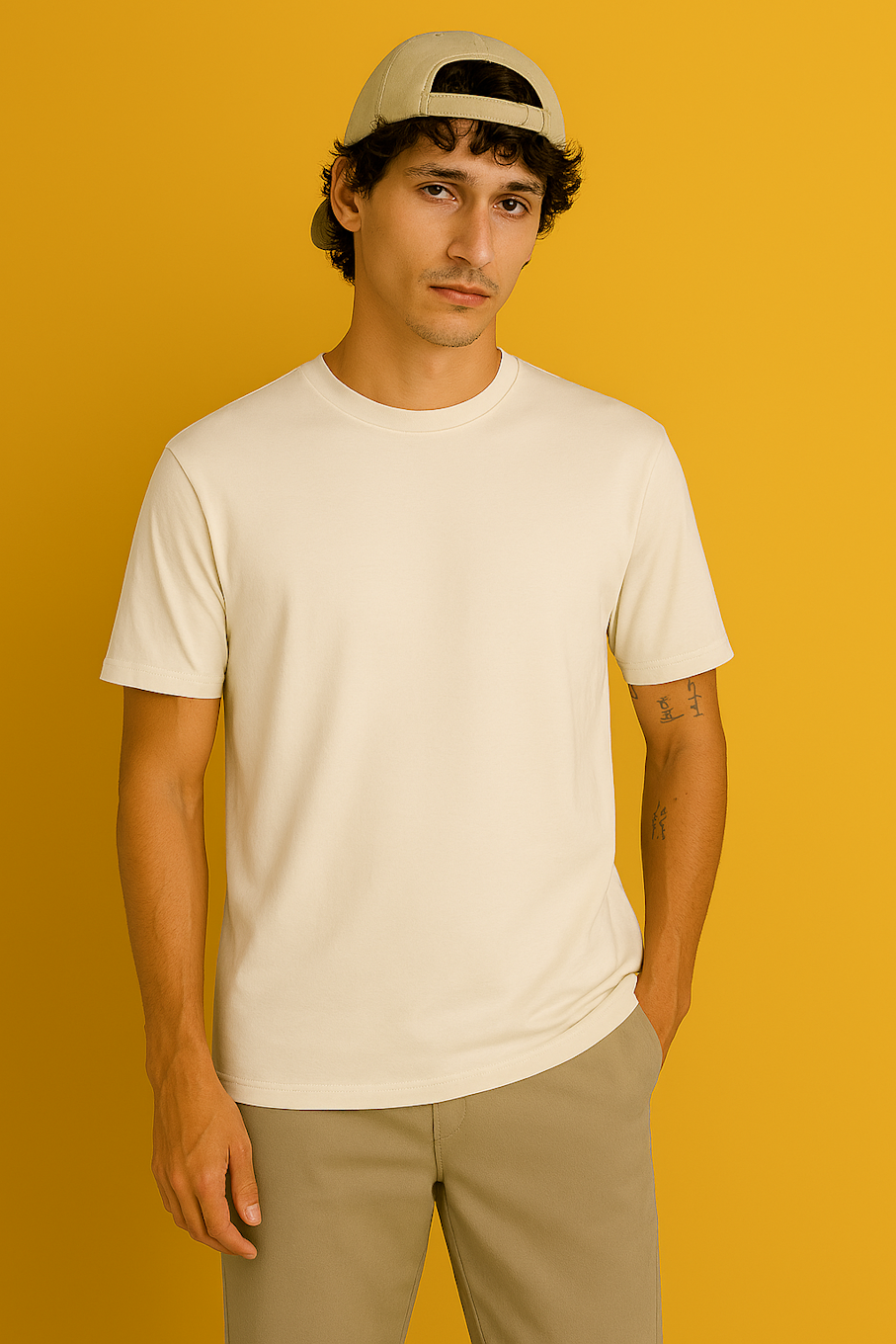 T-Shirt for Casual Daily Wear | Off White | M
