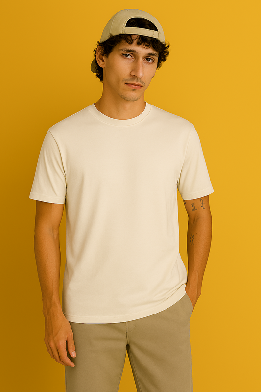 T-Shirt for Casual Daily Wear | Off White | M
